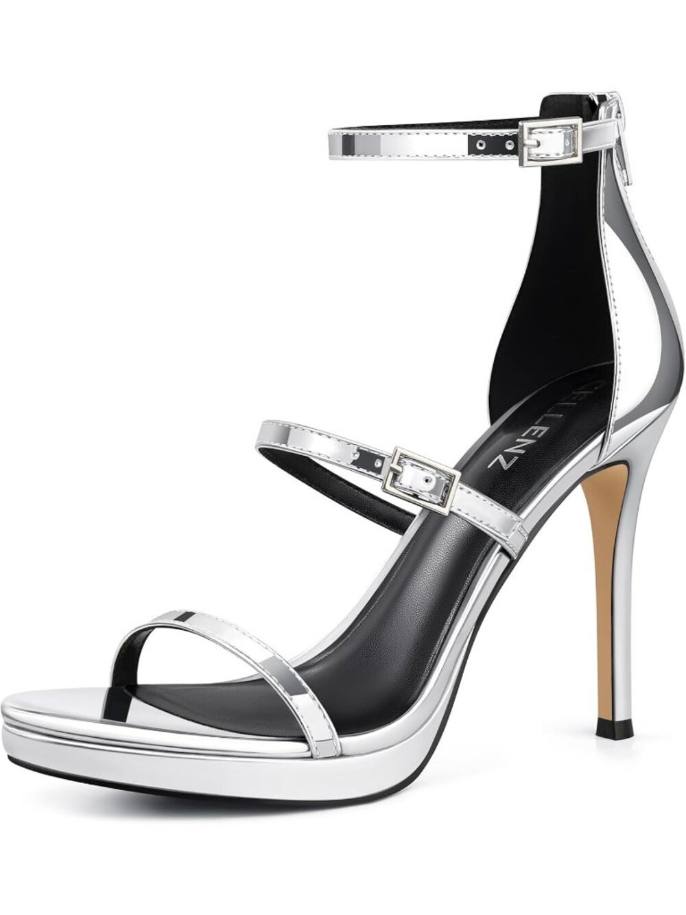 Women's Patent Silver Comfortable Formal Dressy Stiletto Sexy Platform High Heel